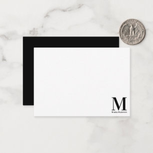 Minimalist Black & White Monogrammed Typography Card
