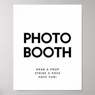 Minimalist Black & white Photo booth wedding sign
