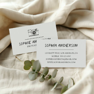 Minimalist Black & White Photographer Business Card