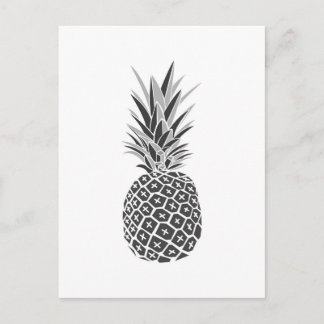 Minimalist Black & White Pineapple Postcard