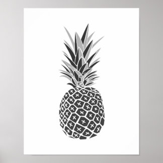 Minimalist Black & White Pineapple Poster