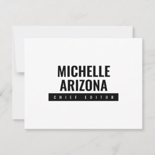 Minimalist Black & White Professional Modern Card