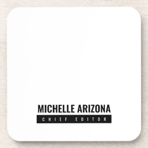 Minimalist Black & White Professional Modern Coaster