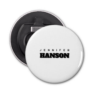 Minimalist Black & White Professional Modern Name Bottle Opener