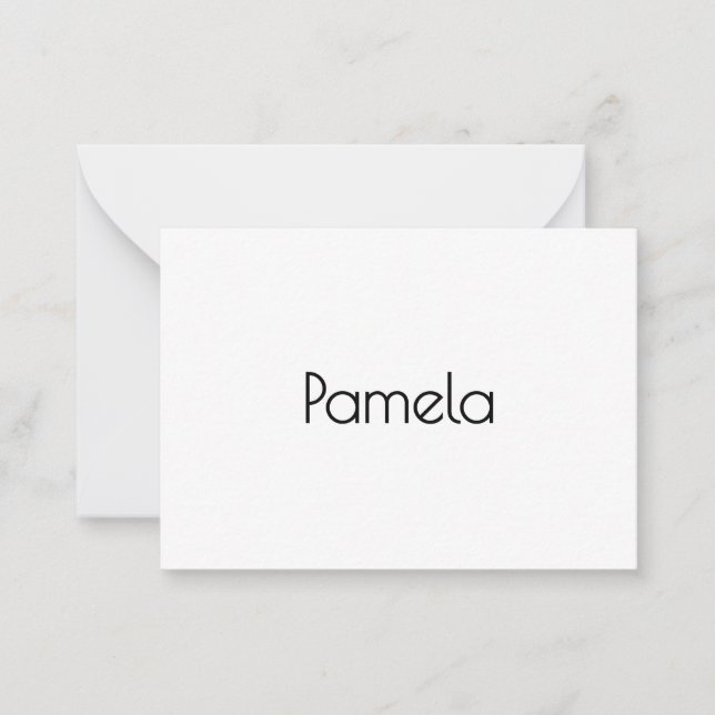 Minimalist Black & White Professional Modern Name Card (Front)
