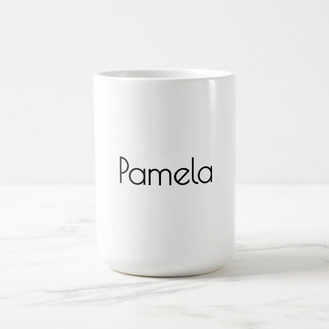 Minimalist Black & White Professional Modern Name Coffee Mug (Center)