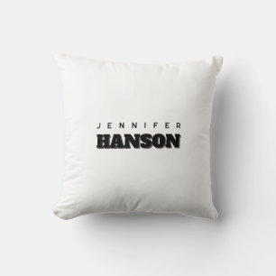 Minimalist Black & White Professional Modern Name Cushion