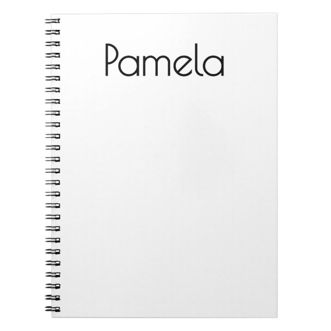 Minimalist Black & White Professional Modern Name Notebook (Front)