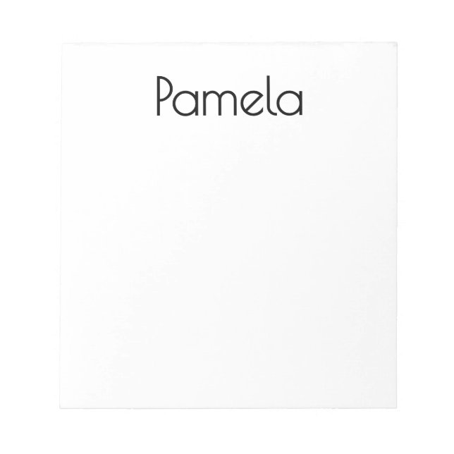 Minimalist Black & White Professional Modern Name Notepad (Front)