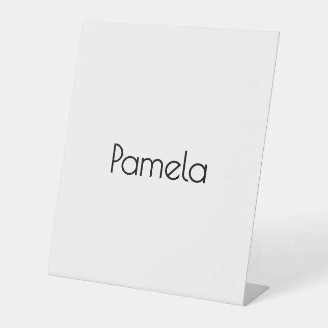 Minimalist Black & White Professional Modern Name Pedestal Sign (Front)