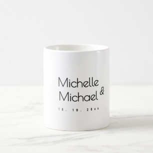 Minimalist Black & White Professional Modern Names Coffee Mug