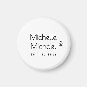 Minimalist Black & White Professional Modern Names Magnet