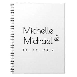 Minimalist Black & White Professional Modern Names Notebook