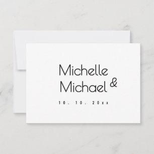 Minimalist Black & White Professional Modern Names Thank You Card
