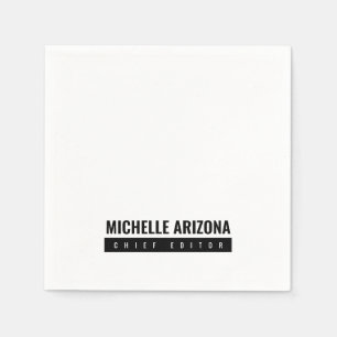 Minimalist Black & White Professional Modern Napkin