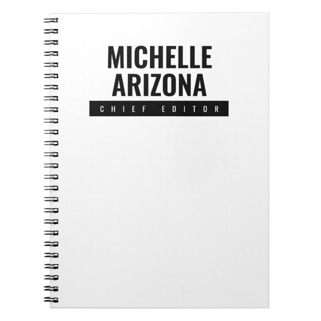 Minimalist Black & White Professional Modern Notebook (Front)