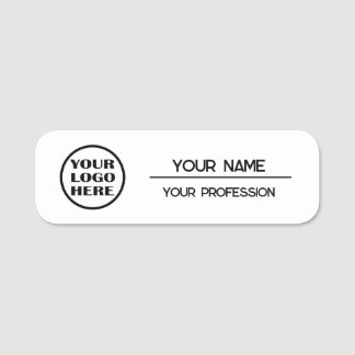 Minimalist Black & White Professional NameTag Logo Name Tag