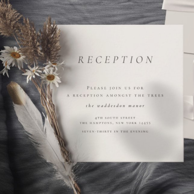 Minimalist Black White Reception Wedding Enclosure Card (Minimalist Black White Reception Wedding)