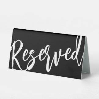 Minimalist Black & White Reserved Sign Table Tent