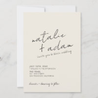 Minimalist Black & White Retro Fun Modern Wedding