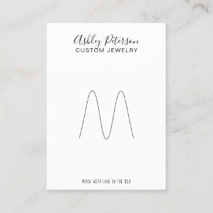 Minimalist black white ring earring display business card