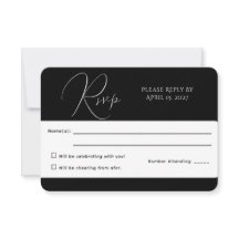 Minimalist Black & White RSVP Card