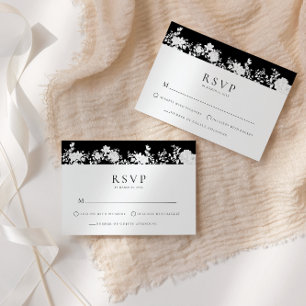 Minimalist Black White RSVP Enclosure Card