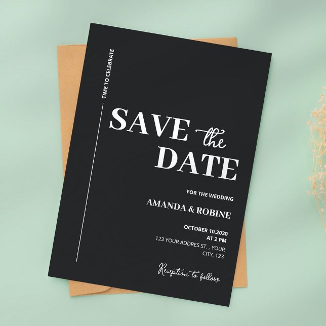 Minimalist Black & White Save the Date Invitation (Creator Uploaded)
