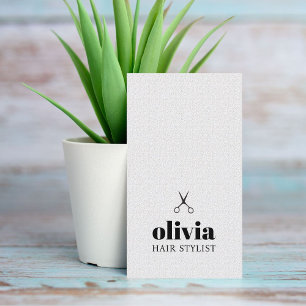 Minimalist Black White Scissors Bold Hairstylist Business Card
