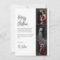 Minimalist Black & White Script 3 Photo Strips