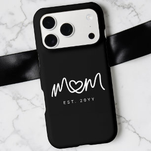 Minimalist Black & White Script Mum Established