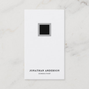 Minimalist Black & White Simple Vertical Business Card