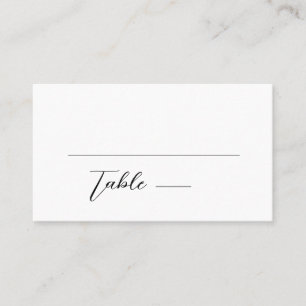 Minimalist Black & White Simple Wedding Place Card