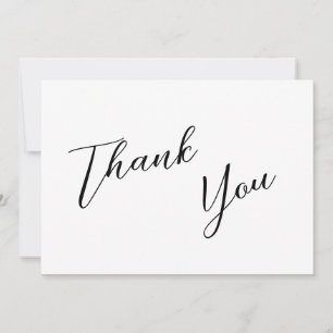 Minimalist Black & White Simple Wedding Thank You Card