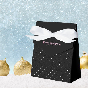Minimalist Black & White Small Dot Merry Christmas Favour Box