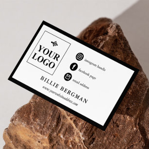 Minimalist Black White Social Media Your Logo Business Card
