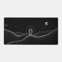 Minimalist Black & White Space Portal Art