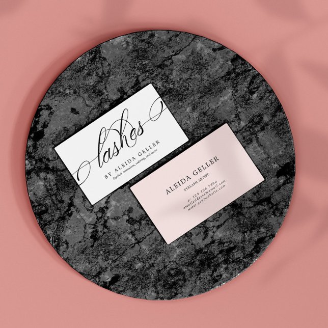 Minimalist Black & White Swirly Lashes Business Card (Creator Uploaded)