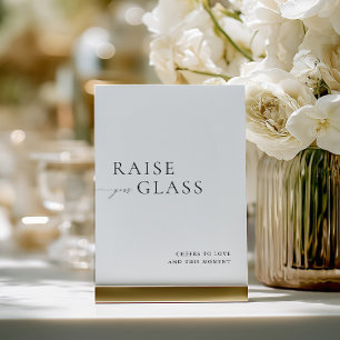 Minimalist Black & White Wedding Bar Sign Invitation