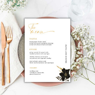 Minimalist Black & White Wedding Drinks Bar Menu