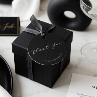Minimalist Black & White Wedding  Favour Tags