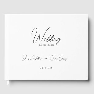 Minimalist Black White Wedding Guest Book