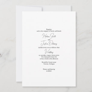 Minimalist Black White Wedding Invitation