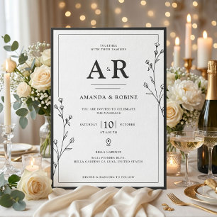Minimalist Black & White Wedding Invitation