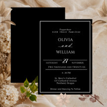 Minimalist Black & White Wedding Invitation