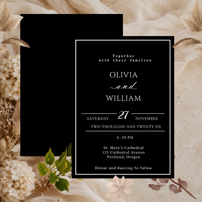 Minimalist Black & White Wedding Invitation (Creator Uploaded)
