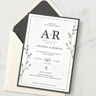 Minimalist Black & White Wedding Invitation