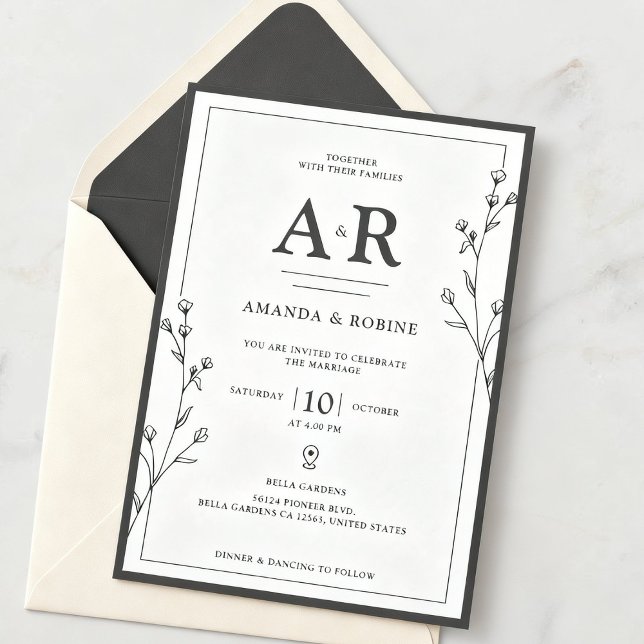 Minimalist Black & White Wedding Invitation (Creator Uploaded)