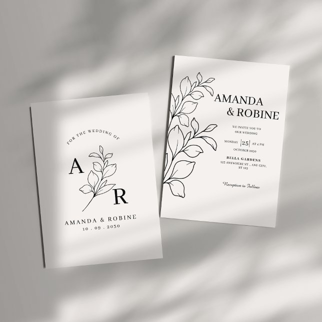 Minimalist Black & White Wedding Invitation (Creator Uploaded)