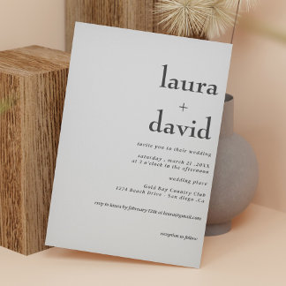 Minimalist Black & White Wedding Invitation